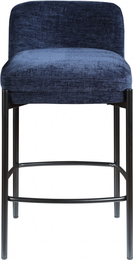 Burton Chenille Fabric Upholstered Bar / Counter Stool — 429-C - Blue - 429Navy-C alternate view 3