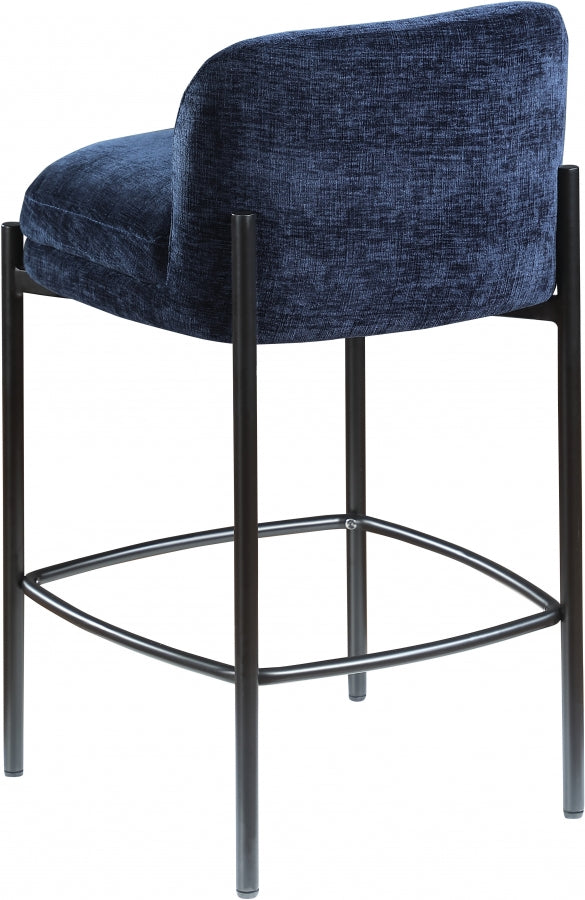 Burton Chenille Fabric Upholstered Bar / Counter Stool — 429-C - Blue - 429Navy-C alternate view 5