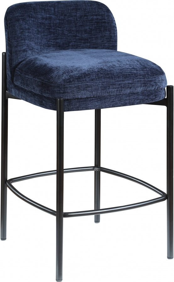 Burton Chenille Fabric Upholstered Bar / Counter Stool — 429-C - Blue - 429Navy-C