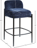 Burton Chenille Fabric Upholstered Bar / Counter Stool — 429-C - Blue - 429Navy-C Dim