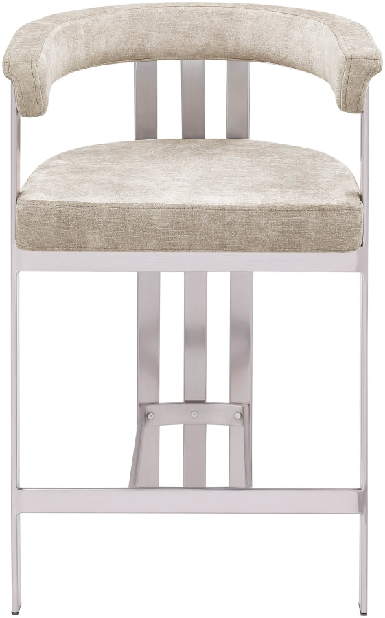 Marcello Velvet Upholstered Counter Stool — 939-C - Beige - 939Beige-C alternate view 2