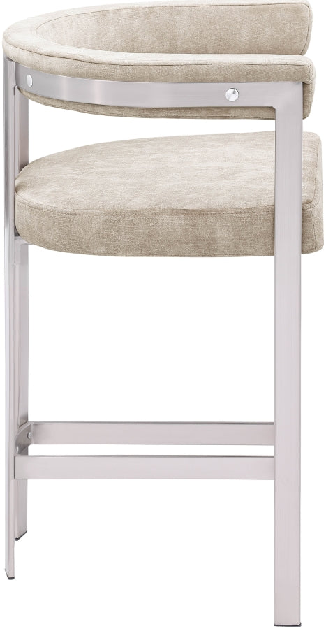 Marcello Velvet Upholstered Counter Stool — 939-C - Beige - 939Beige-C alternate view 3