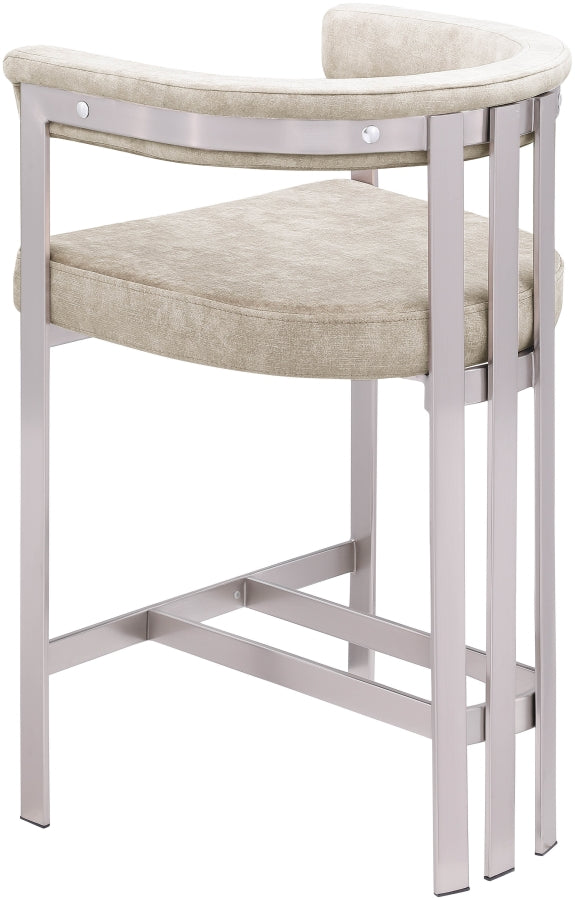 Marcello Velvet Upholstered Counter Stool — 939-C - Beige - 939Beige-C alternate view 5