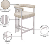 Marcello Velvet Upholstered Counter Stool — 939-C - Beige - 939Beige-C Infographic