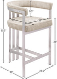 Marcello Velvet Upholstered Counter Stool — 939-C - Beige - 939Beige-C Dim