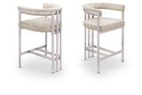 Marcello Velvet Upholstered Counter Stool — 939-C - Beige - 939Beige-C Double Chair