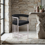 Marcello Velvet Upholstered Counter Stool — 939-C - Black - 939Black-C alternate view 1