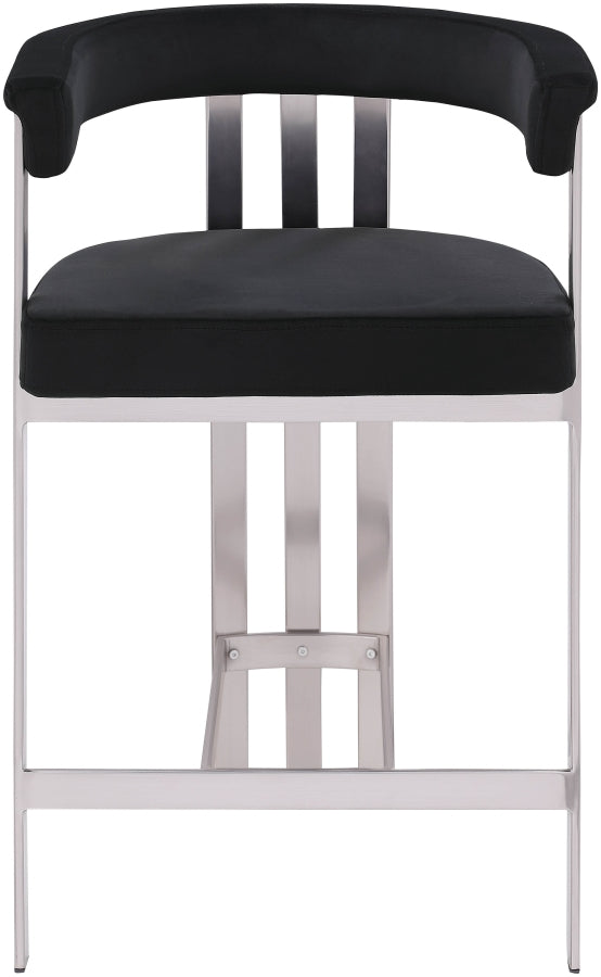 Marcello Velvet Upholstered Counter Stool — 939-C - Black - 939Black-C alternate view 2