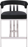 Marcello Velvet Upholstered Counter Stool — 939-C - Black - 939Black-C alternate view 2
