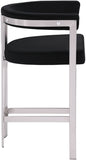 Marcello Velvet Upholstered Counter Stool — 939-C - Black - 939Black-C alternate view 3