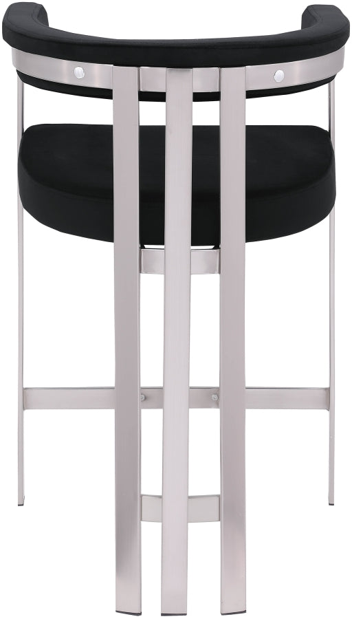 Marcello Velvet Upholstered Counter Stool — 939-C - Black - 939Black-C alternate view 4