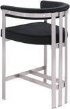 Marcello Velvet Upholstered Counter Stool — 939-C - Black - 939Black-C alternate view 5