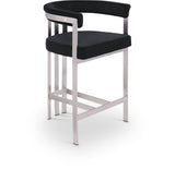 Marcello Velvet Upholstered Counter Stool — 939-C - Black - 939Black-C