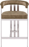 Marcello Velvet Upholstered Counter Stool — 939-C - Brown - 939Brown-C alternate view 2