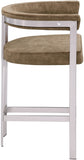 Marcello Velvet Upholstered Counter Stool — 939-C - Brown - 939Brown-C alternate view 3