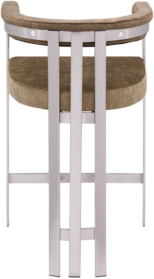 Marcello Velvet Upholstered Counter Stool — 939-C - Brown - 939Brown-C alternate view 4