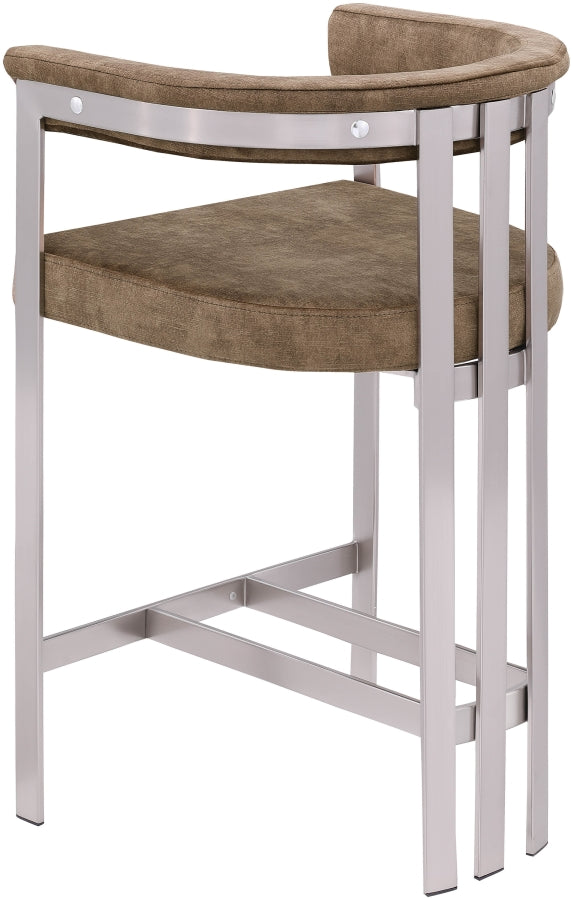 Marcello Velvet Upholstered Counter Stool — 939-C - Brown - 939Brown-C alternate view 5