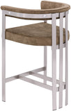 Marcello Velvet Upholstered Counter Stool — 939-C - Brown - 939Brown-C alternate view 5