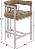 Marcello Velvet Upholstered Counter Stool — 939-C - Brown - 939Brown-C Dim