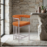 Marcello Velvet Upholstered Counter Stool — 939-C - Cognac - 939Cognac-C alternate view 1