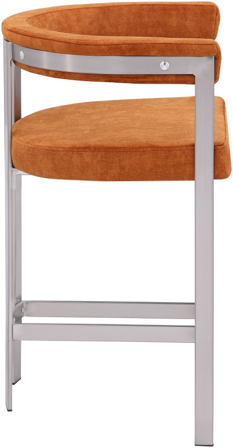 Marcello Velvet Upholstered Counter Stool — 939-C - Cognac - 939Cognac-C alternate view 3