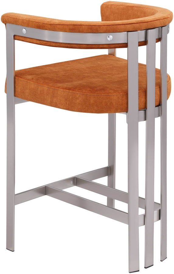 Marcello Velvet Upholstered Counter Stool — 939-C - Cognac - 939Cognac-C alternate view 5
