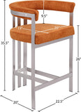Marcello Velvet Upholstered Counter Stool — 939-C - Cognac - 939Cognac-C Dim