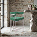 Marcello Velvet Upholstered Counter Stool — 939-C - Green - 939Green-C alternate view 1