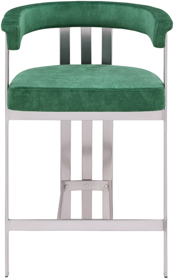 Marcello Velvet Upholstered Counter Stool — 939-C - Green - 939Green-C alternate view 2