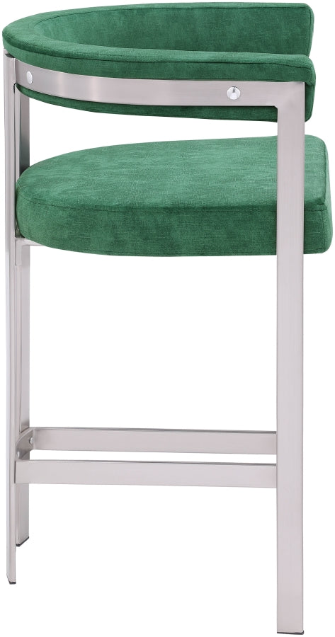 Marcello Velvet Upholstered Counter Stool — 939-C - Green - 939Green-C alternate view 3