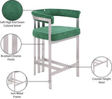 Marcello Velvet Upholstered Counter Stool — 939-C - Green - 939Green-C Infographic