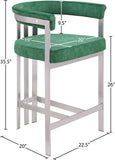 Marcello Velvet Upholstered Counter Stool — 939-C - Green - 939Green-C Dim