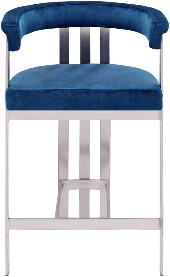 Marcello Velvet Upholstered Counter Stool — 939-C - Blue - 939Navy-C alternate view 2