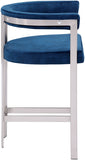 Marcello Velvet Upholstered Counter Stool — 939-C - Blue - 939Navy-C alternate view 3