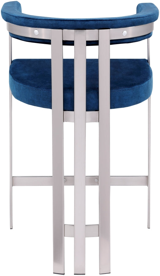 Marcello Velvet Upholstered Counter Stool — 939-C - Blue - 939Navy-C alternate view 4