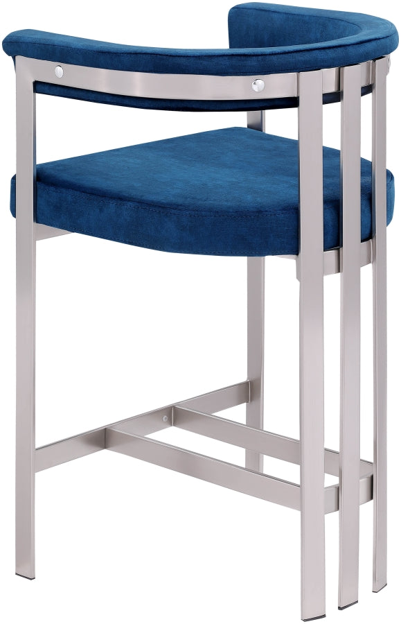 Marcello Velvet Upholstered Counter Stool — 939-C - Blue - 939Navy-C alternate view 5