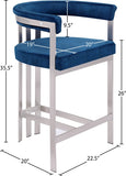 Marcello Velvet Upholstered Counter Stool — 939-C - Blue - 939Navy-C Dim