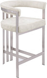 Marcello Velvet Upholstered Counter Stool — 939-C - Stone - 939Stone-C