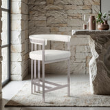 Marcello Vegan Leather Upholstered Bar / Counter Stools — 939-C-Leather - Cream - 939Cream-C alternate view 1