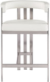 Marcello Vegan Leather Upholstered Bar / Counter Stools — 939-C-Leather - Cream - 939Cream-C alternate view 2