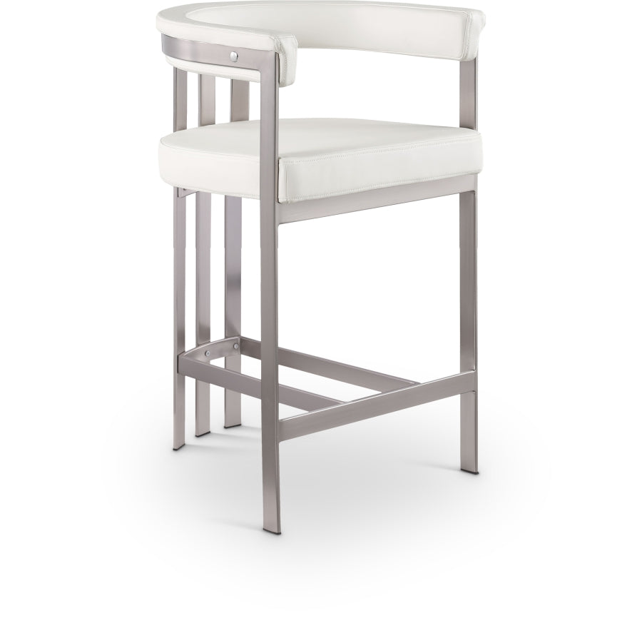Marcello Vegan Leather Upholstered Bar / Counter Stools — 939-C-Leather - Cream - 939Cream-C
