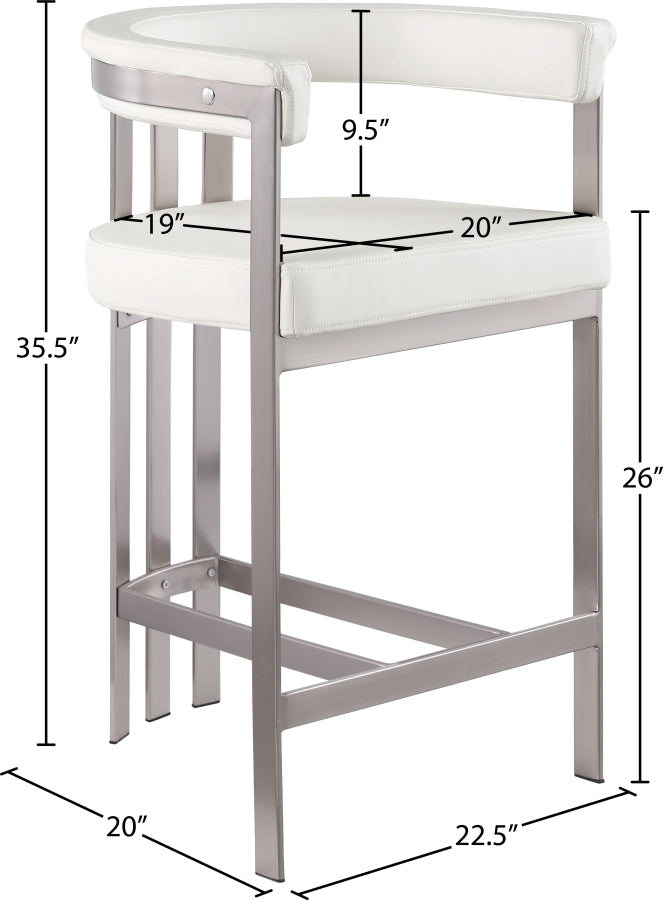 Marcello Vegan Leather Upholstered Bar / Counter Stools — 939-C-Leather - Cream - 939Cream-C Dim
