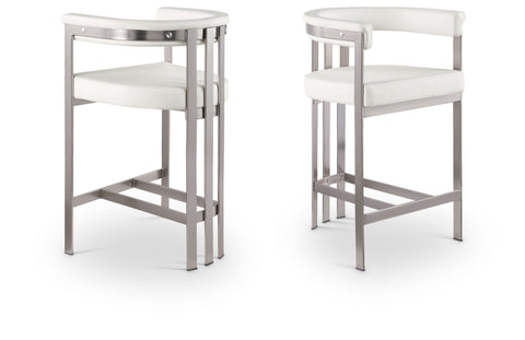 Marcello Vegan Leather Upholstered Bar / Counter Stools — 939-C-Leather (Set of 2)