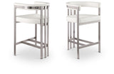 Marcello Vegan Leather Upholstered Bar / Counter Stools — 939-C-Leather - Cream - 939Cream-C Double Chair