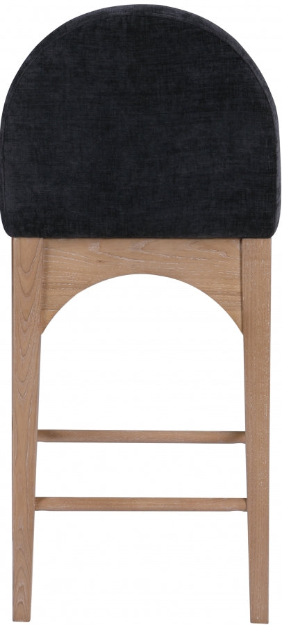Waldorf Chenille Fabric Upholstered Counter Stool — 390-C - Black - 390Black-C alternate view 2