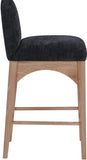 Waldorf Chenille Fabric Upholstered Counter Stool — 390-C - Black - 390Black-C alternate view 3