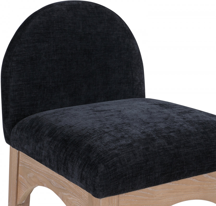 Waldorf Chenille Fabric Upholstered Counter Stool — 390-C - Black - 390Black-C alternate view 5