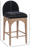 Waldorf Chenille Fabric Upholstered Counter Stool — 390-C - Black - 390Black-C Dim