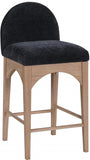 Waldorf Chenille Fabric Upholstered Counter Stool — 390-C - Black - 390Black-C