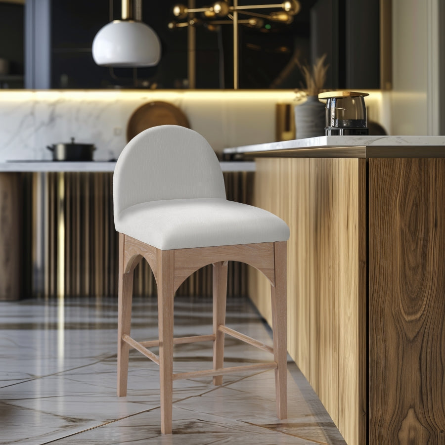 Waldorf Chenille Fabric Upholstered Counter Stool — 390-C - Cream - 390Cream-C alternate view 1